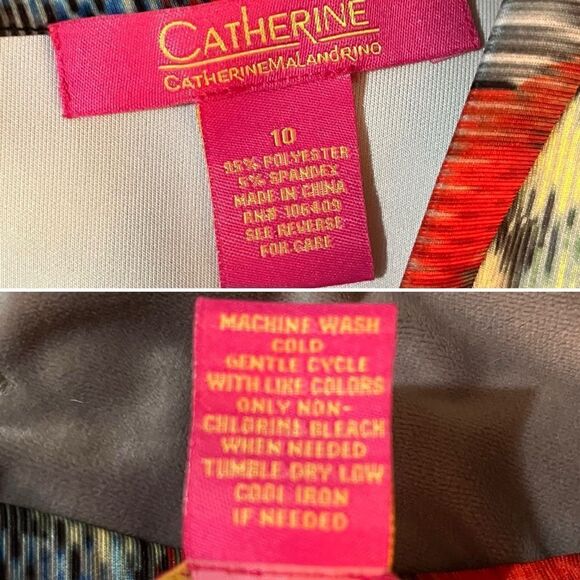 Catherine Malandrino Vondie Print Scuba Fit Flare Dress Pleated Floral 10 - Picture 11 of 12